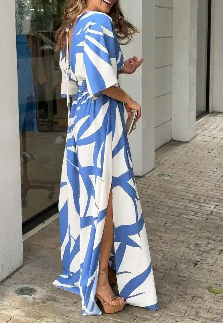 Maxikleid mit 3/4-Ärmeln aus Viskosemischung