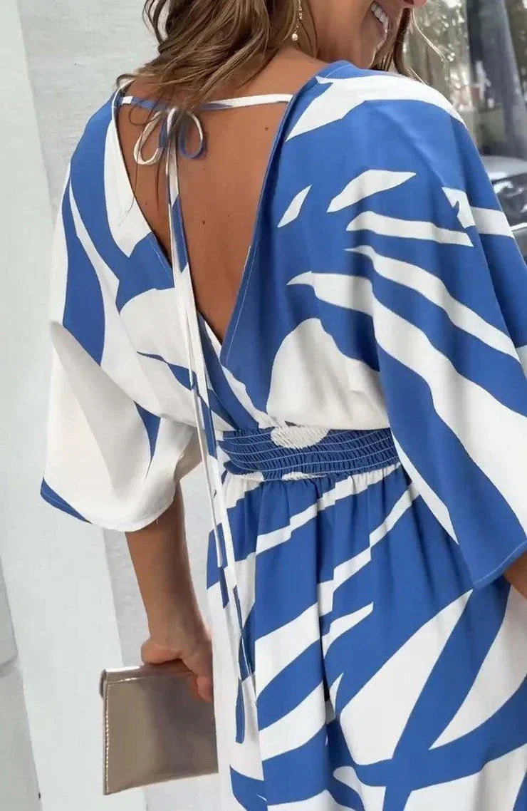 Maxikleid mit 3/4-Ärmeln aus Viskosemischung