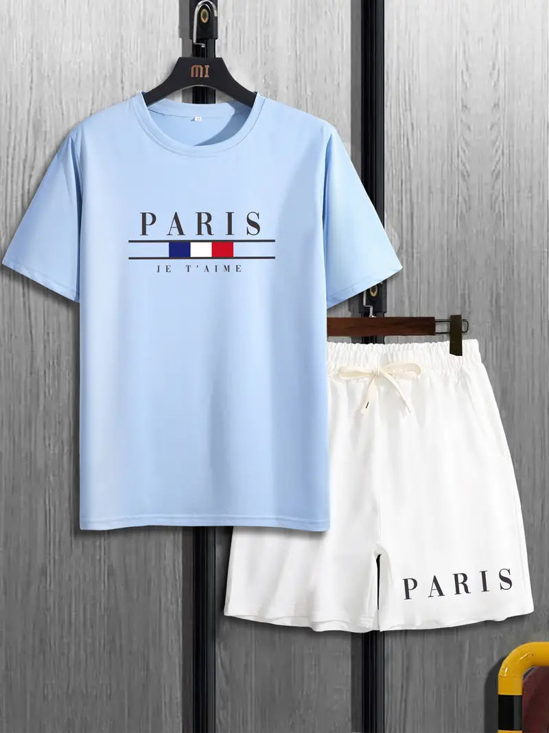 2-teiliges T-shirt und Shorts für Herren