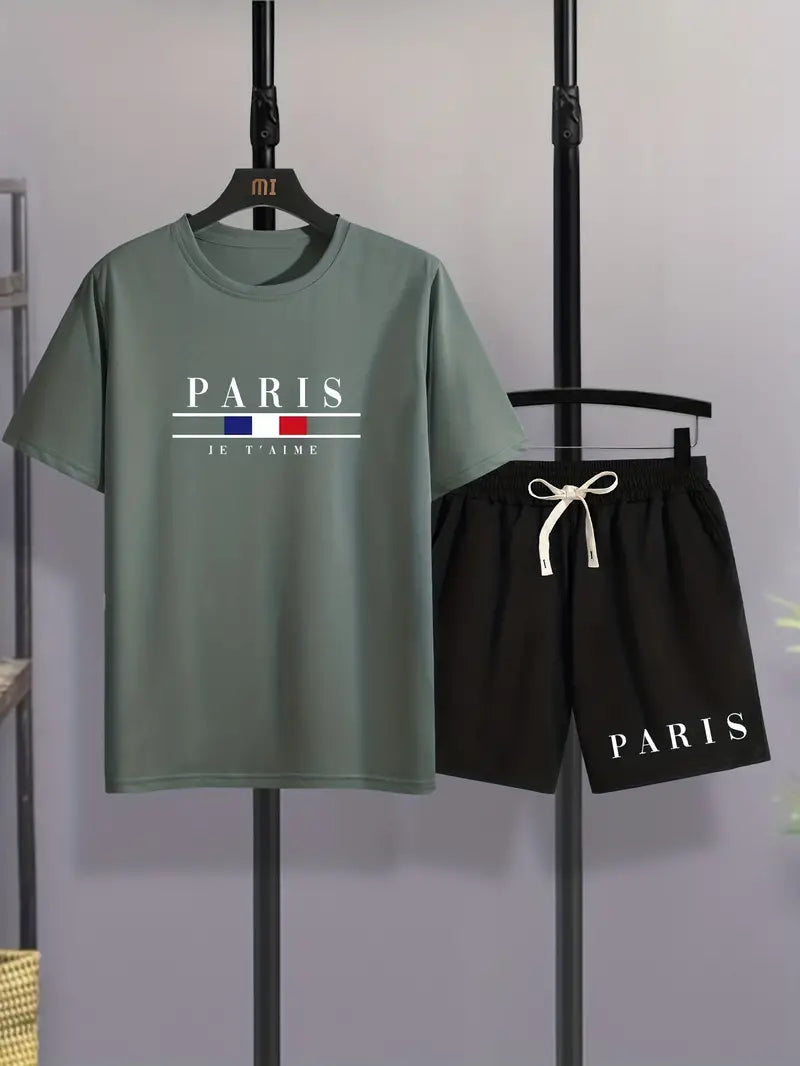 2-teiliges T-shirt und Shorts für Herren