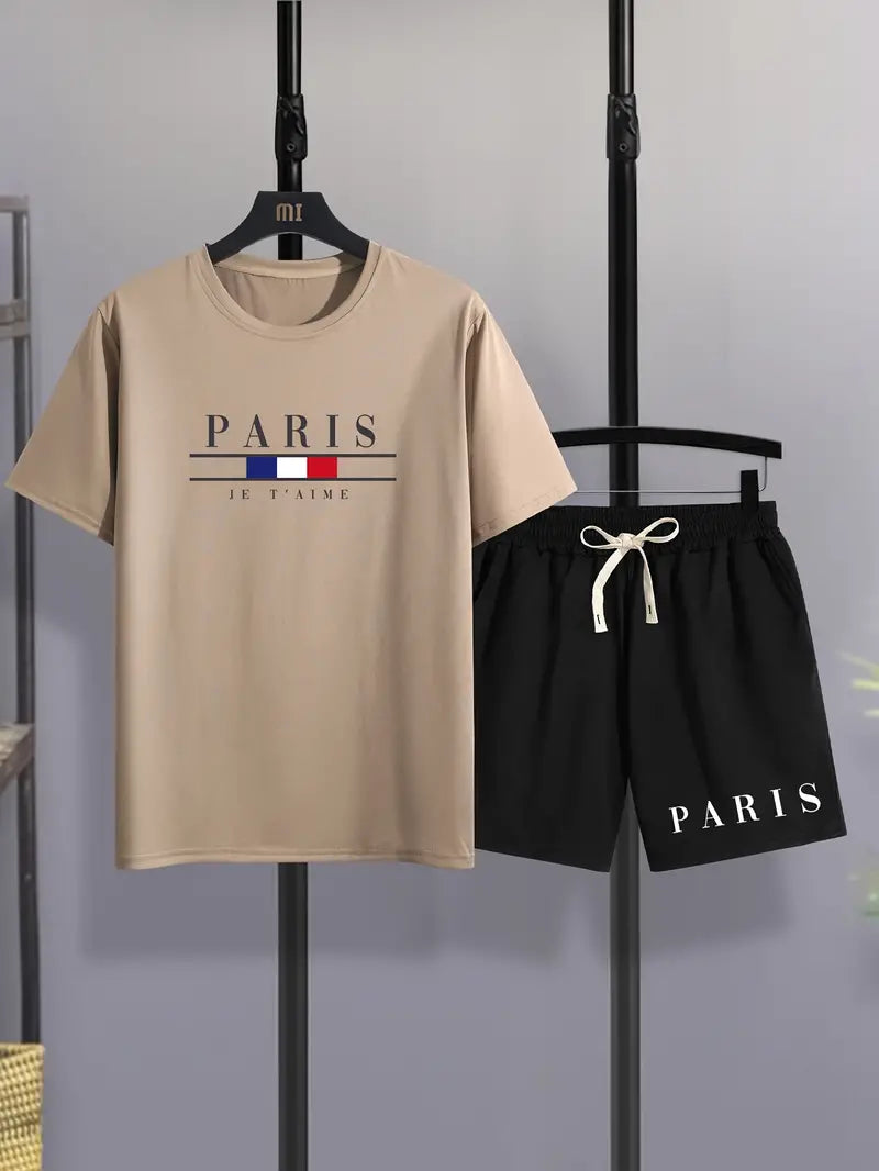 2-teiliges T-shirt und Shorts für Herren