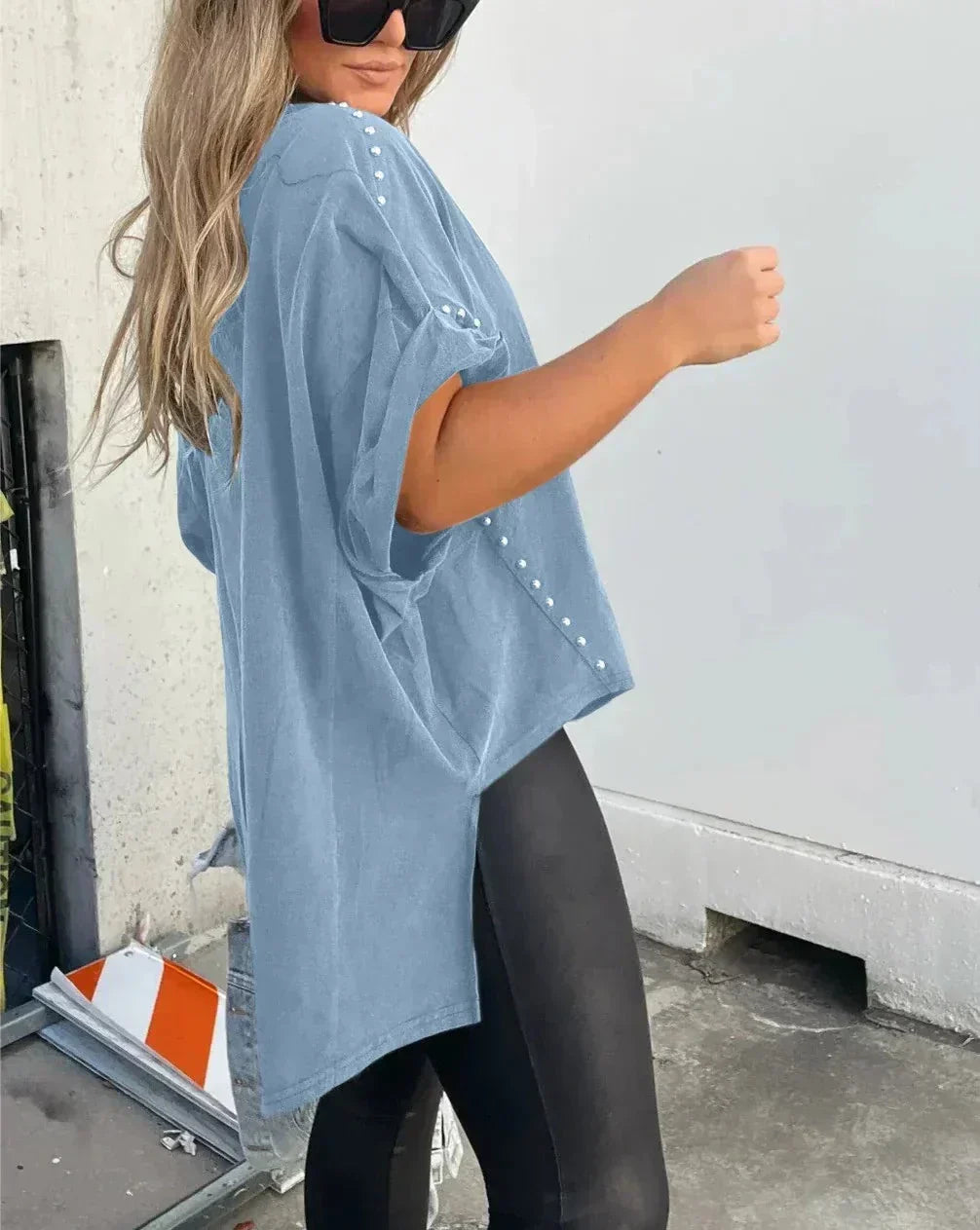 Damen-Hemd mit Oversize-Schnitt und Baumwollmischung