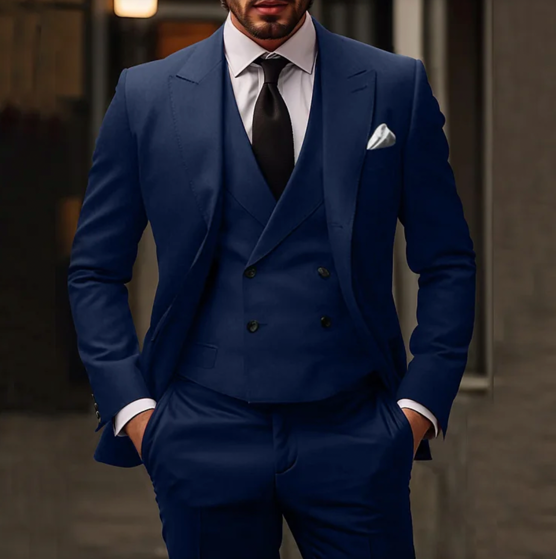 Anzug-Set mit Blazer, Weste und Hose