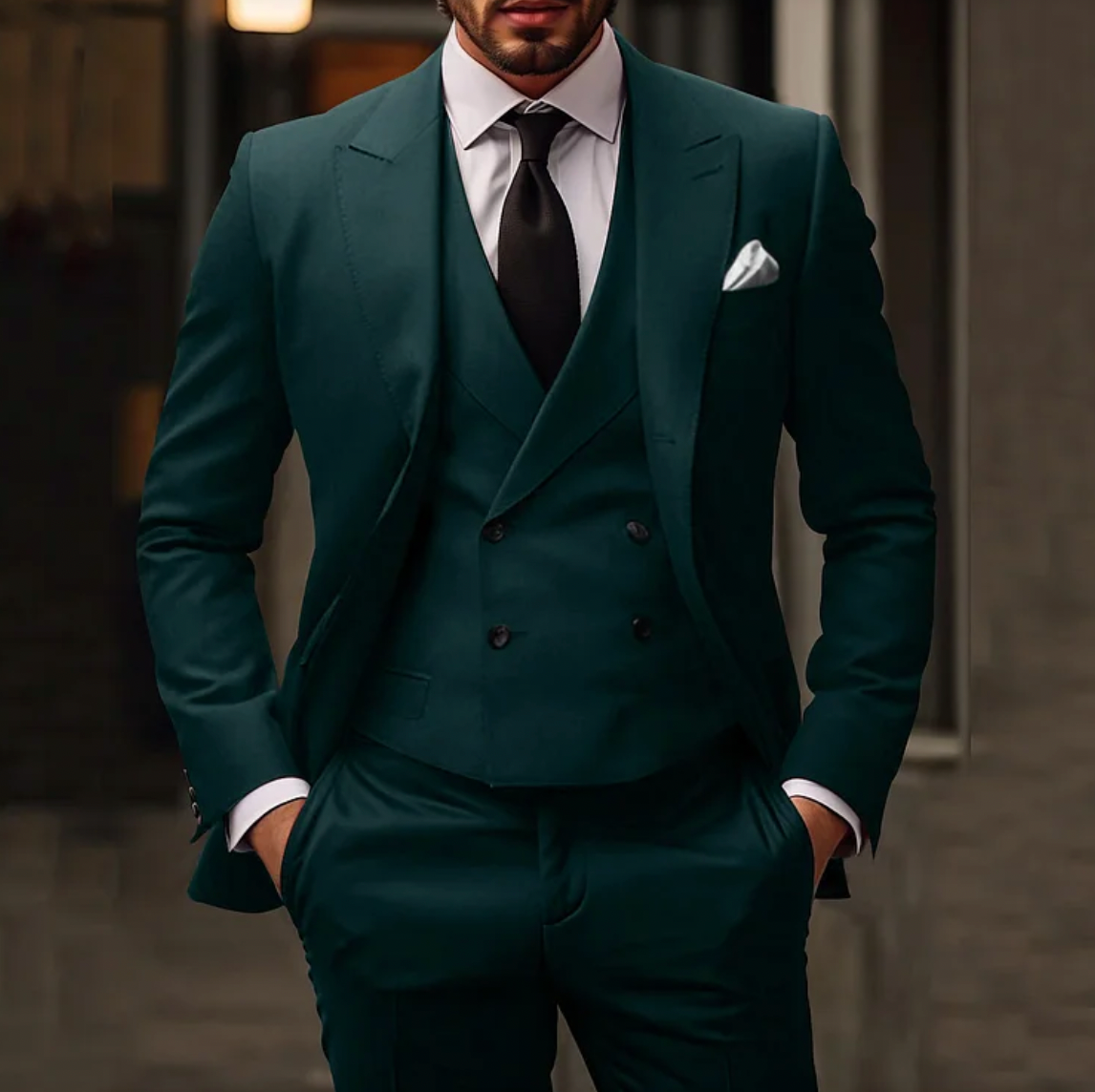 Anzug-Set mit Blazer, Weste und Hose