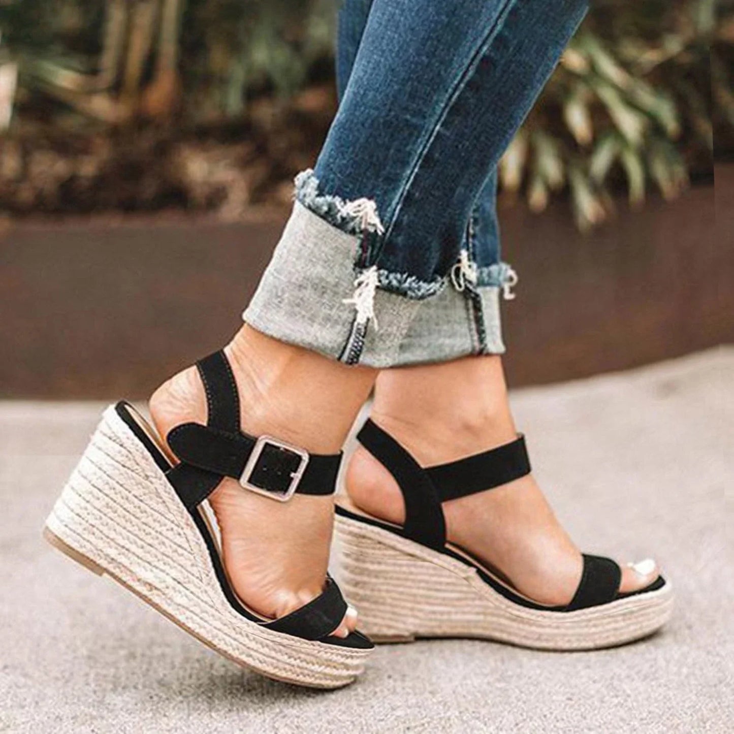 Bequeme Schuhe mit Keilabsatz