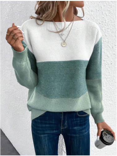 Bequemer Pullover mit Patchwork-Design