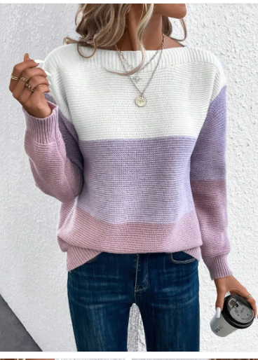 Bequemer Pullover mit Patchwork-Design