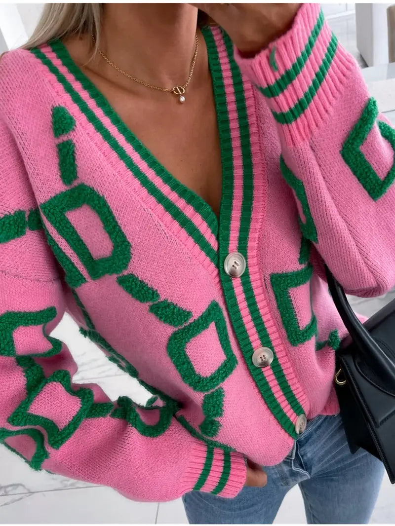 Damen Cardigan mit V-Ausschnitt