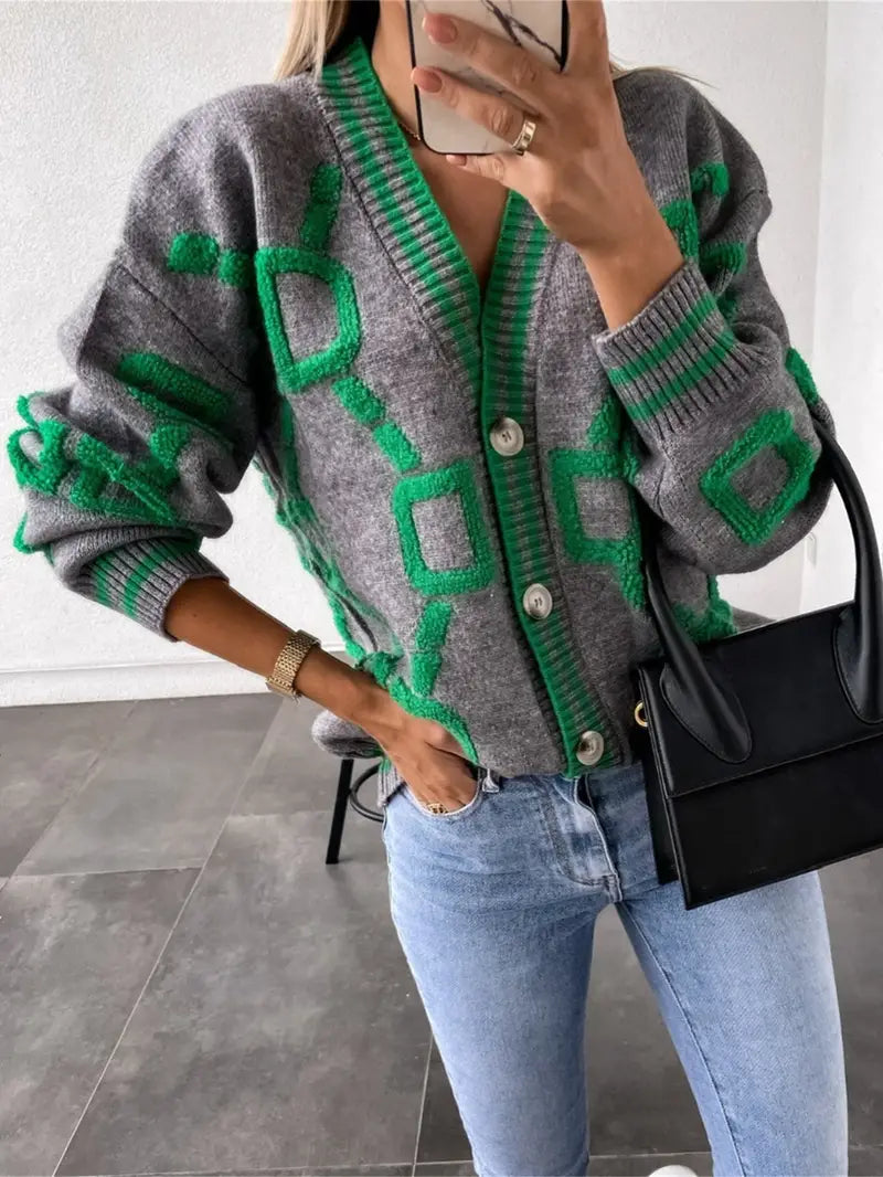 Damen Cardigan mit V-Ausschnitt