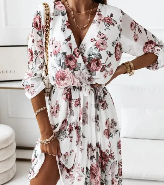 Damen Kleid mit Blumendruck