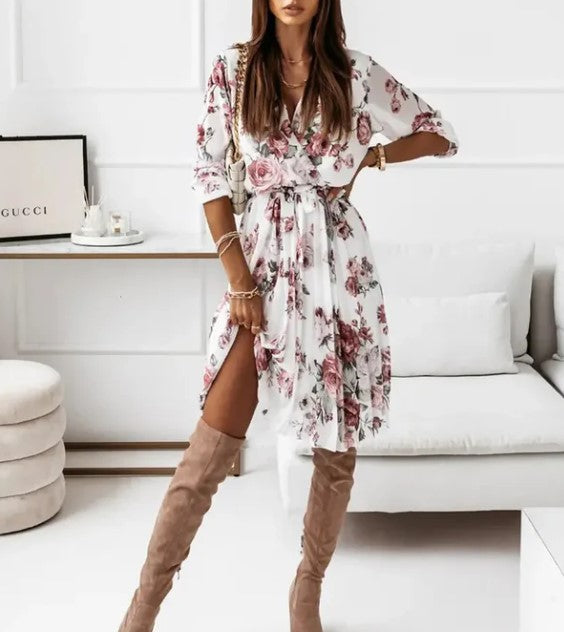 Damen Kleid mit Blumendruck