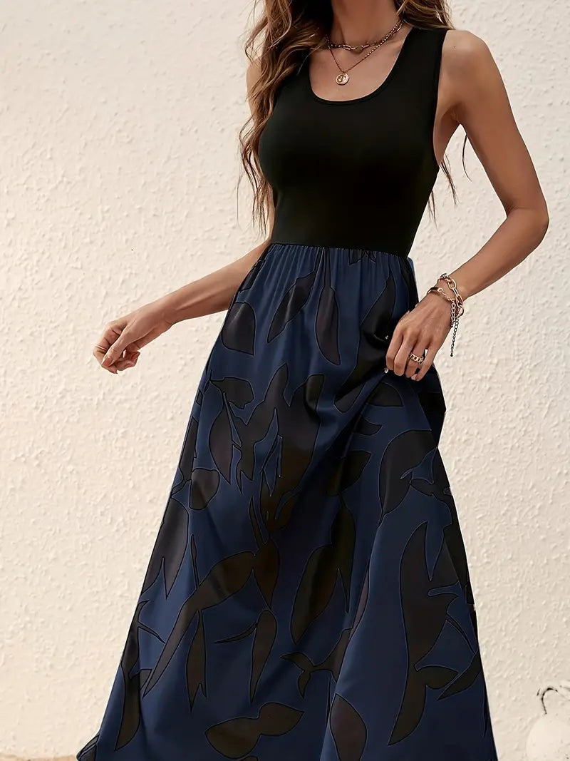 Damen-Maxikleid – Ärmellos, bequemer Schnitt, Baumwollmischung