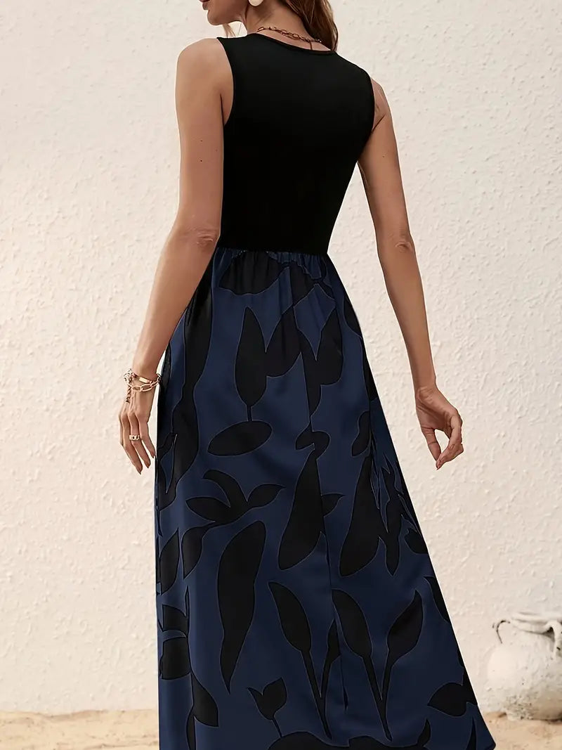 Damen-Maxikleid – Ärmellos, bequemer Schnitt, Baumwollmischung