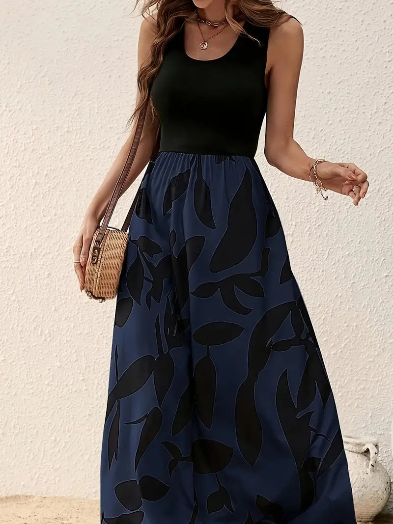 Damen-Maxikleid – Ärmellos, bequemer Schnitt, Baumwollmischung