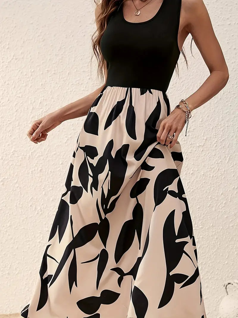 Damen-Maxikleid – Ärmellos, bequemer Schnitt, Baumwollmischung