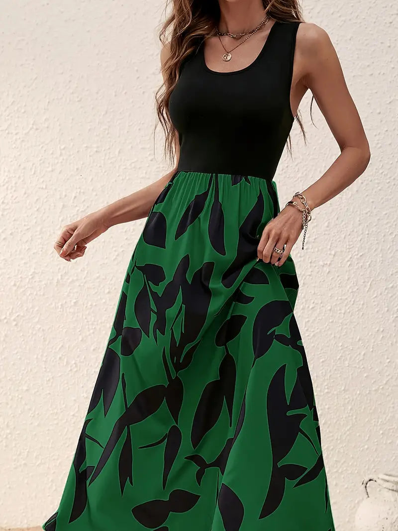 Damen-Maxikleid – Ärmellos, bequemer Schnitt, Baumwollmischung