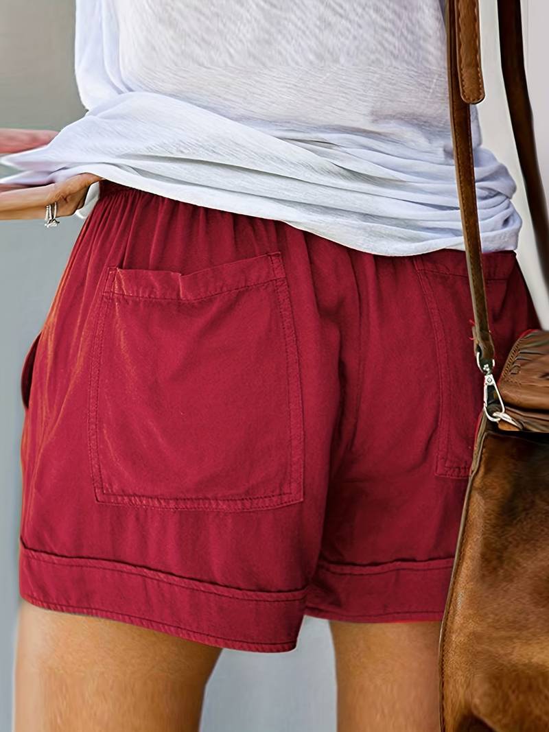 Damen-Shorts mit elastischem Bund und Kordelzug