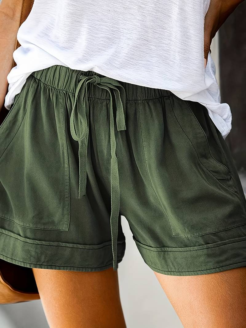 Damen-Shorts mit elastischem Bund und Kordelzug