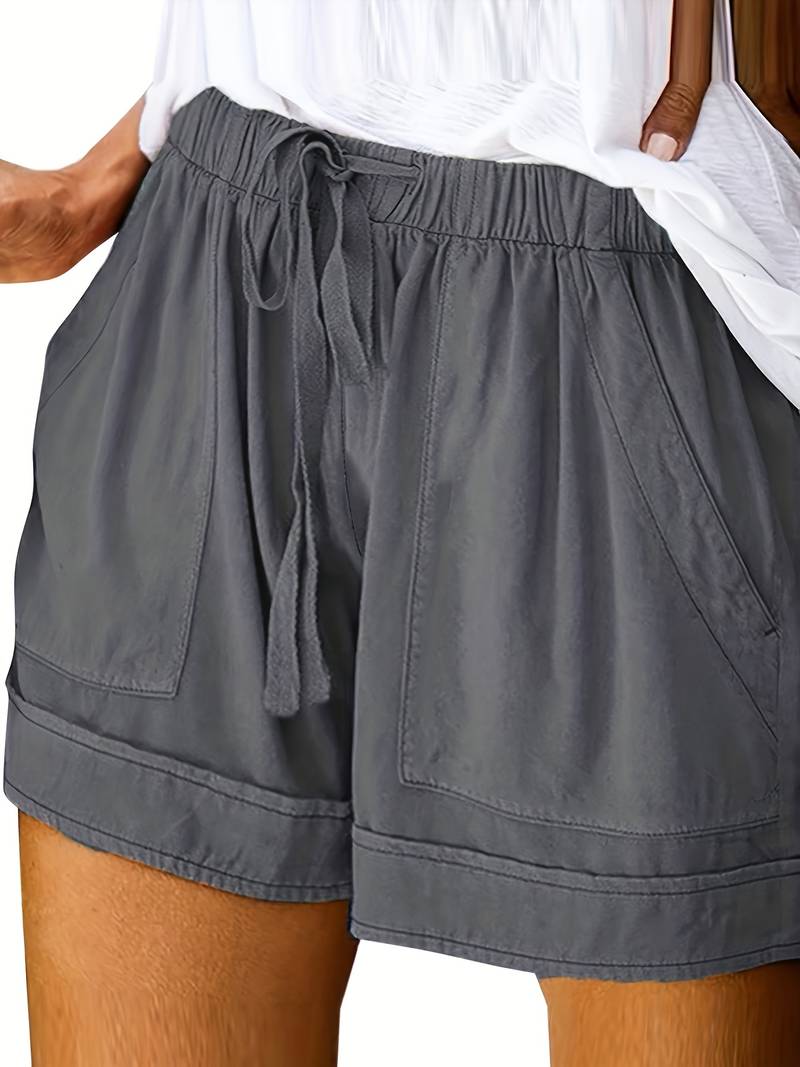 Damen-Shorts mit elastischem Bund und Kordelzug