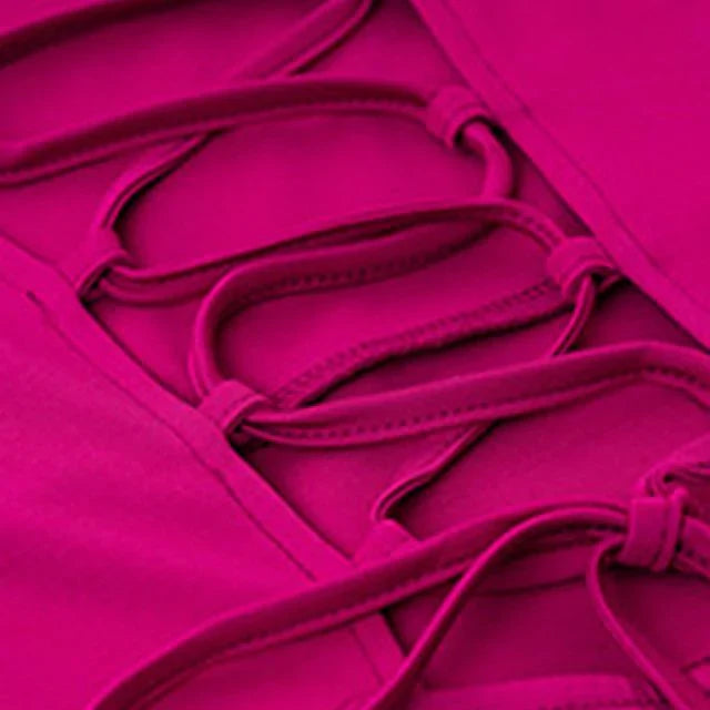 Damen elegantes Midi-Schwingkleid