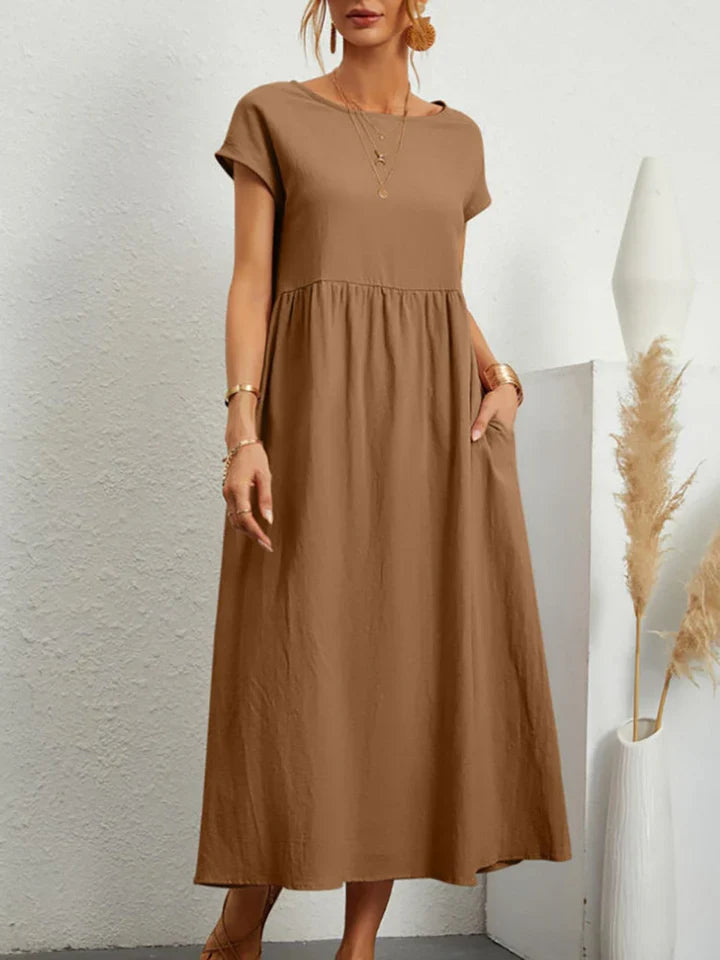 Damen kurzärmeliges Vintage-Sommerkleid