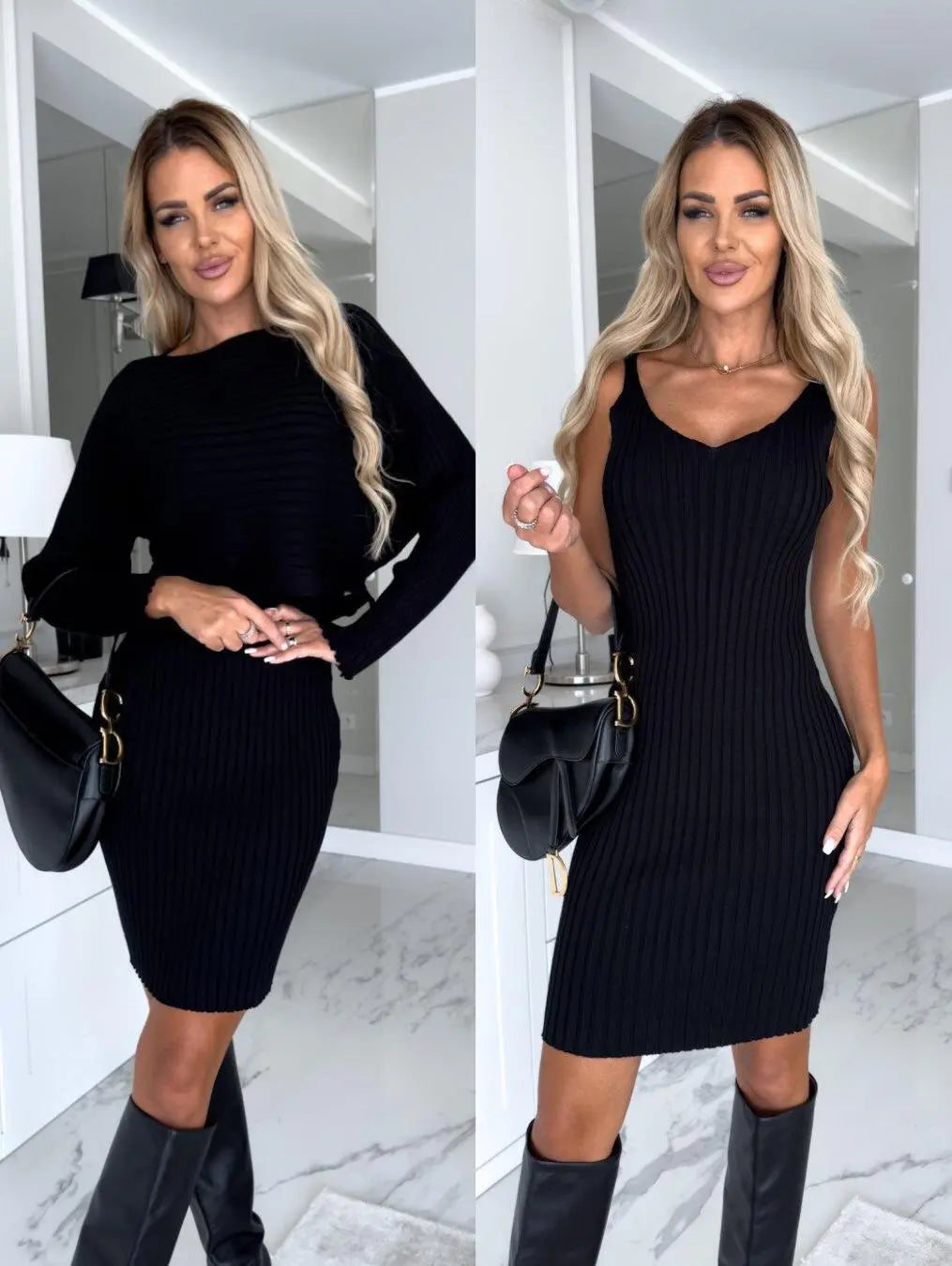 Freizeit-Kleid mit narbigem Oberteil und Rock