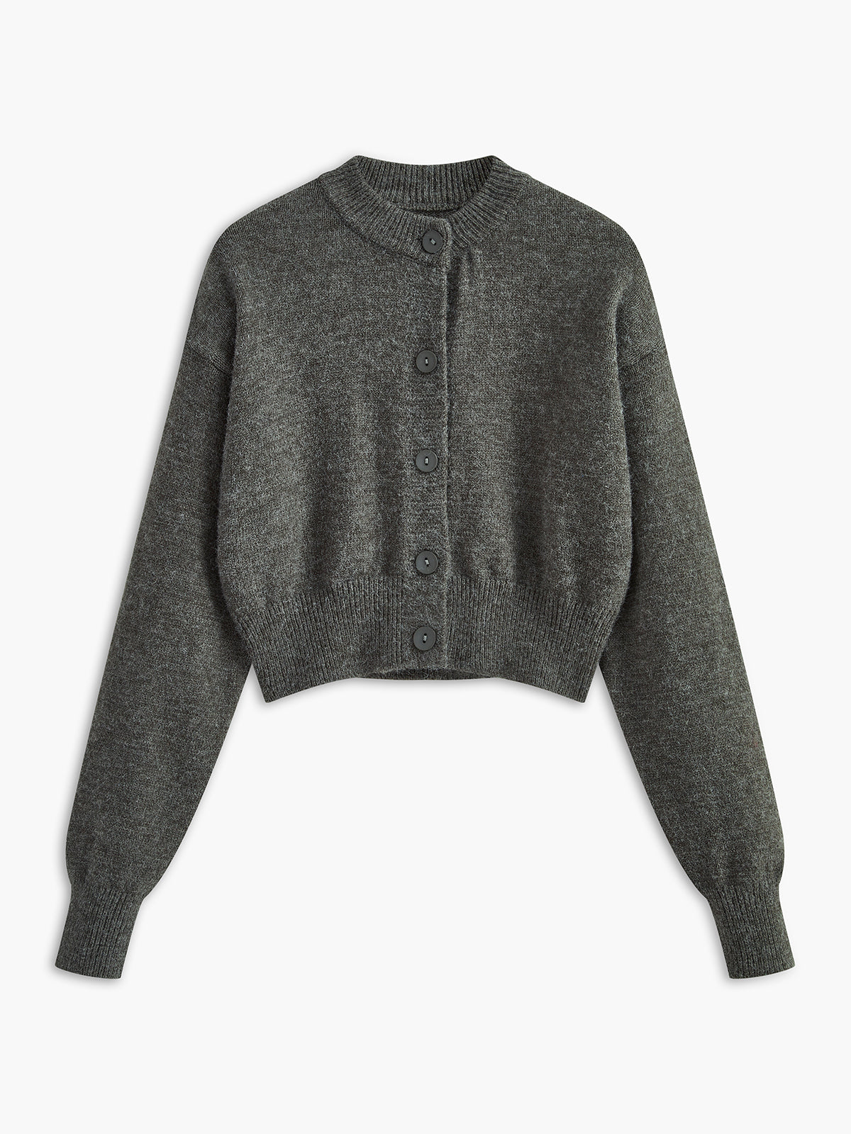 Grauer Damen Cardigan aus Wolle