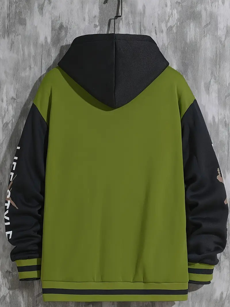 Herren Baseballjacke – mit Druckknopfverschluss und Rippbündchen