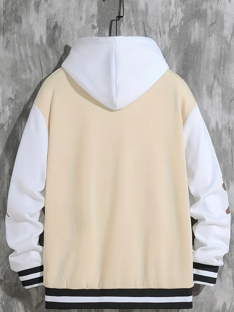 Herren Baseballjacke – mit Druckknopfverschluss und Rippbündchen