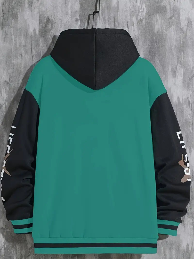 Herren Baseballjacke – mit Druckknopfverschluss und Rippbündchen