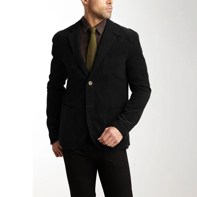 Herren-Cordjacke – Knopfleiste, Brusttaschen