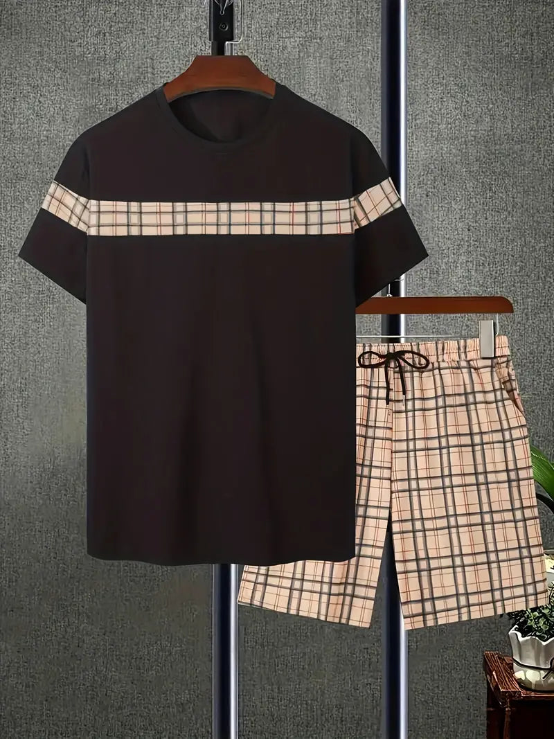 Herren-Outfit-Set mit Karomuster
