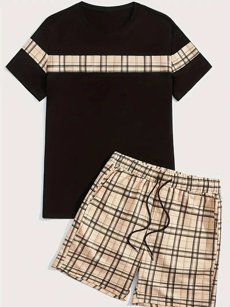 Herren-Outfit-Set mit Karomuster