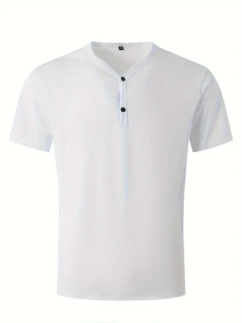 Herren T-Shirt mit V-Ausschnitt aus Baumwollmischung
