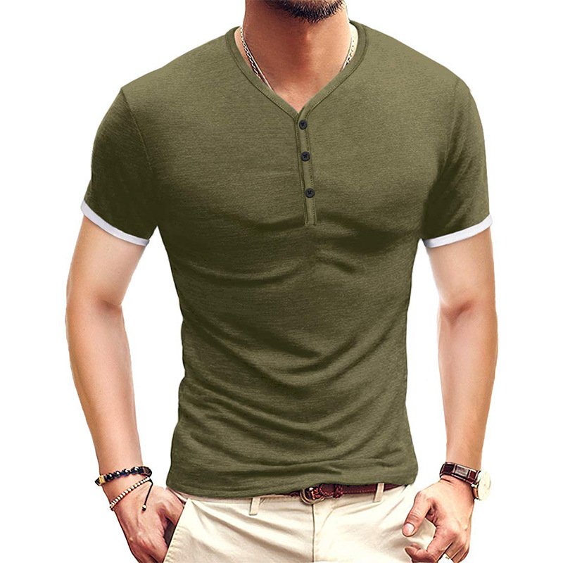 Herren T-Shirt mit V-Ausschnitt aus Baumwollmischung