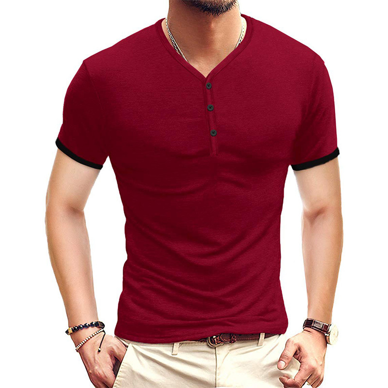 Herren T-Shirt mit V-Ausschnitt aus Baumwollmischung