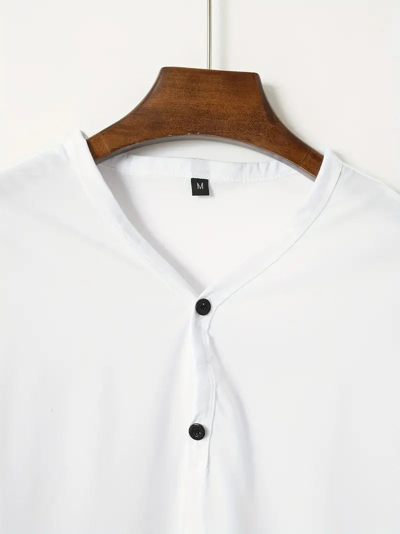 Herren T-Shirt mit V-Ausschnitt aus Baumwollmischung