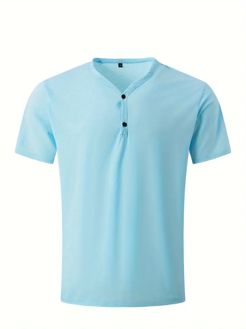 Herren T-Shirt mit V-Ausschnitt aus Baumwollmischung