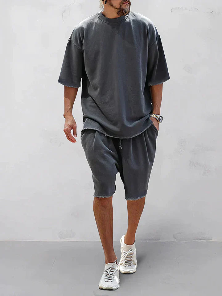 Herren Zweiteiliges Oversize-Set mit elastischem Bund
