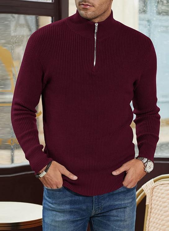 Herrenpullover mit Reißverschluss im stylischen Design