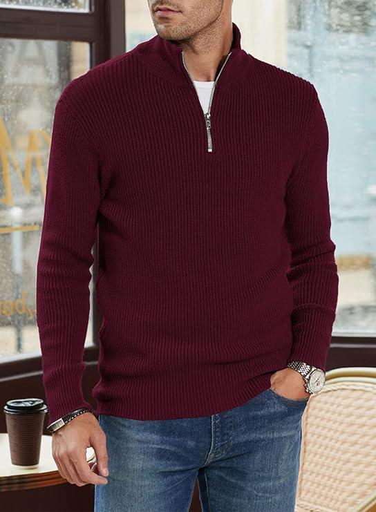 Herrenpullover mit Reißverschluss im stylischen Design