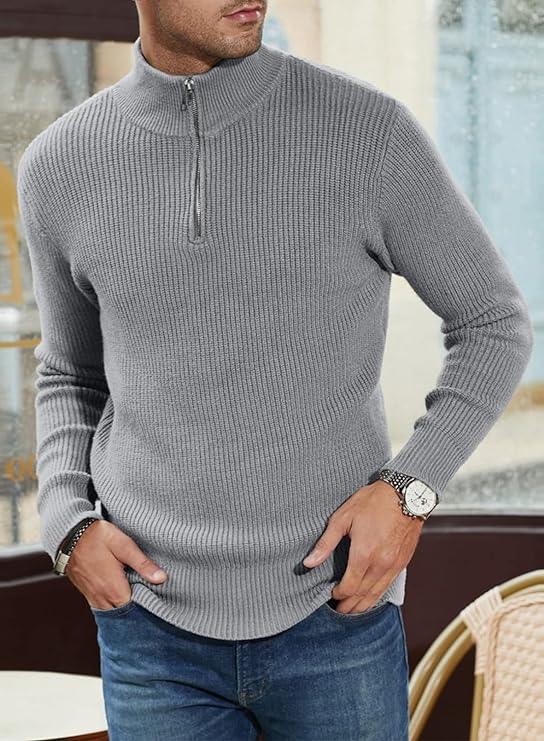 Herrenpullover mit Reißverschluss im stylischen Design