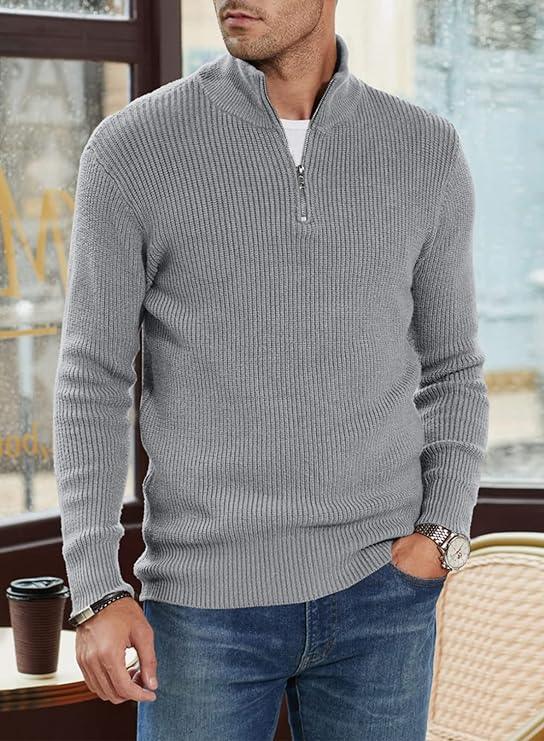Herrenpullover mit Reißverschluss im stylischen Design