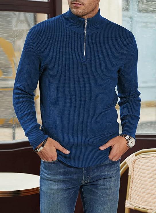 Herrenpullover mit Reißverschluss im stylischen Design