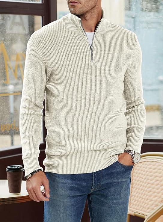 Herrenpullover mit Reißverschluss im stylischen Design