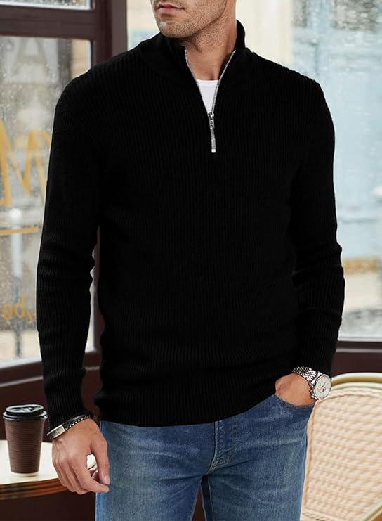Herrenpullover mit Reißverschluss im stylischen Design
