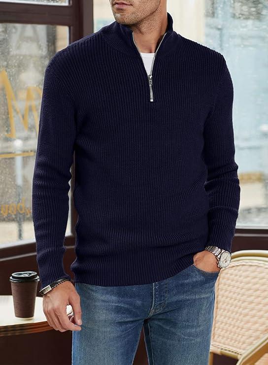 Herrenpullover mit Reißverschluss im stylischen Design