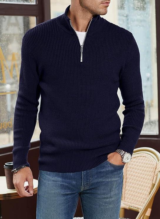 Herrenpullover mit Reißverschluss im stylischen Design