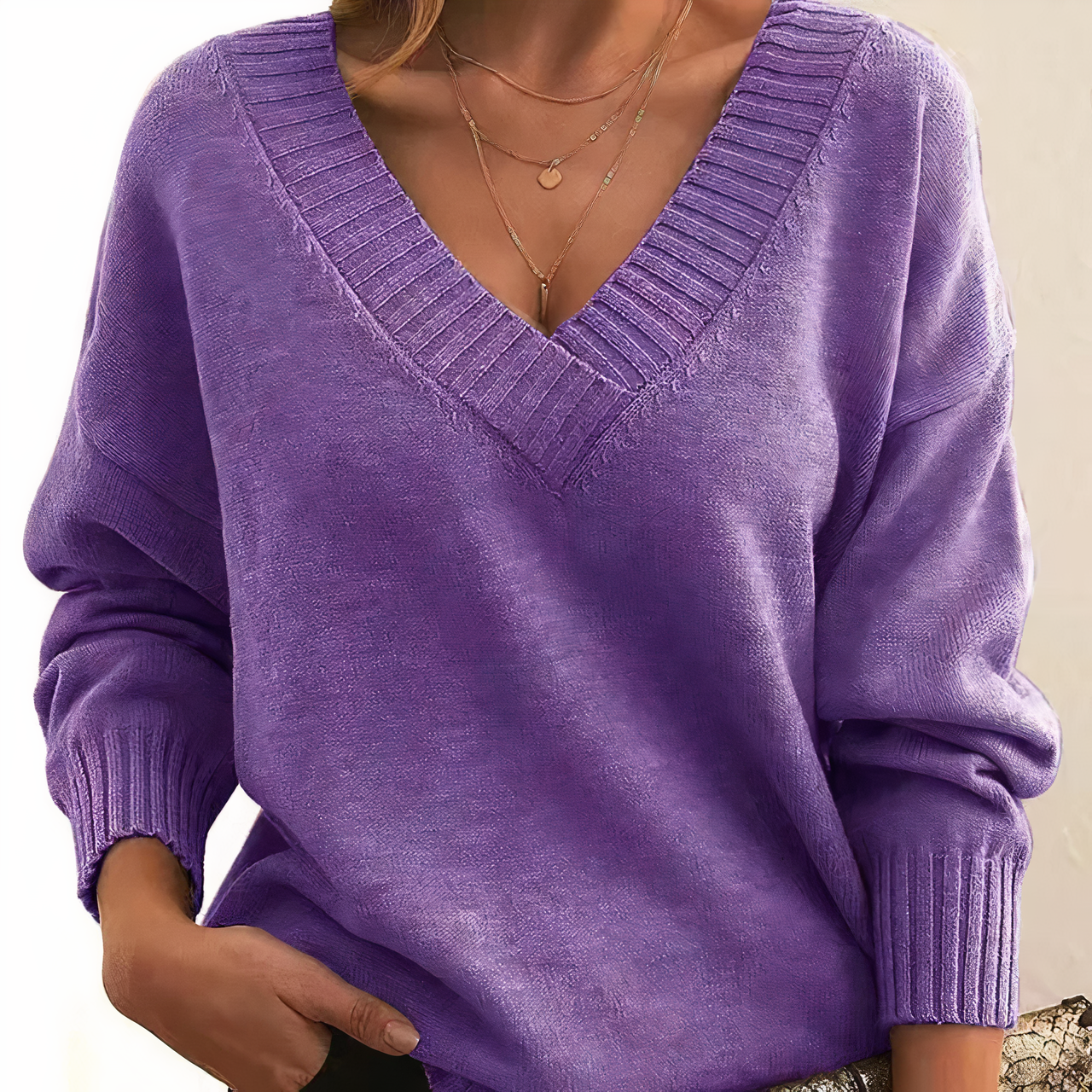 Kaschmir Pullover mit V-Ausschnitt