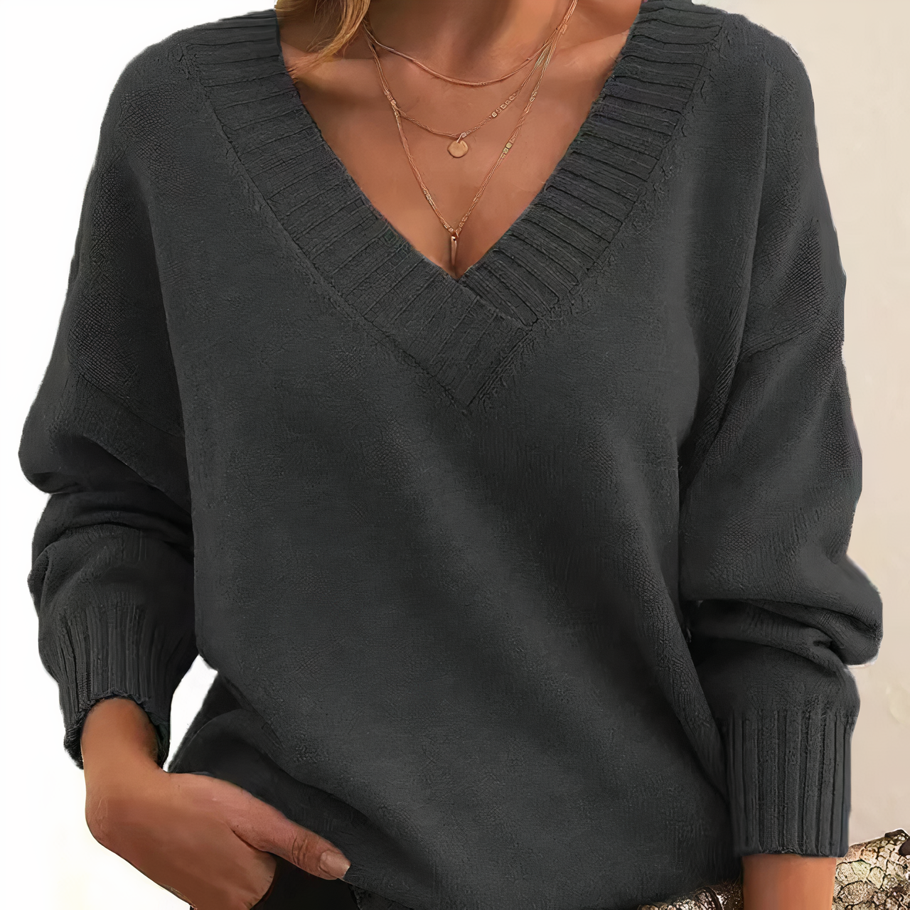 Kaschmir Pullover mit V-Ausschnitt